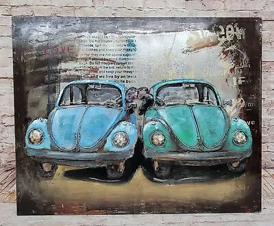 Volkswagen VW Beetle Car 3D Wall Art Painting On Metal Canvas • $299