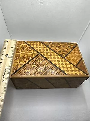 Japanese Puzzle Box Hakone Yosegi Style Marquetry Wooden Secret Magic Trick Box • £33.73