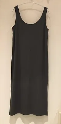 F & F Khaki T-Shirt Midi Tank Dress Side Splits Size 12 • £12.50