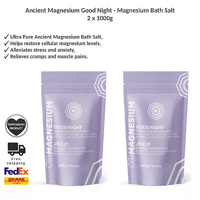 Ancient Magnesium Good Night Ultra Pure Bath Salt For Sleep Aid 1000g X 2 • £82.71