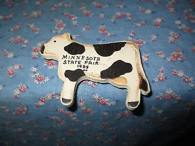 Minnesota State Fair 1988 Cow Magnet  About 3 Inch Wide Wood • $12.99