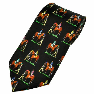 THE TIE STUDIO - Horse & Groom Man On Parade Men's Horse Racing Novelty Tie • £13.99