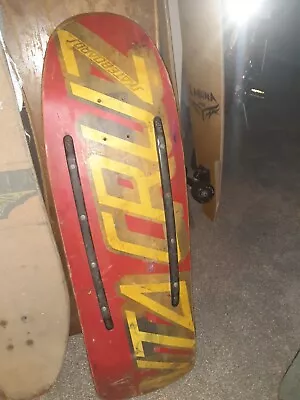 Original 1980s Santa Cruz Ever-Slick Red & Yellow Skateboard Deck • $119.99