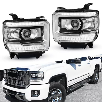 OE Style LED DRL Head Lights Lamps Set For 2014-2018 GMC Sierra 1500 2500 3500 • $307.79