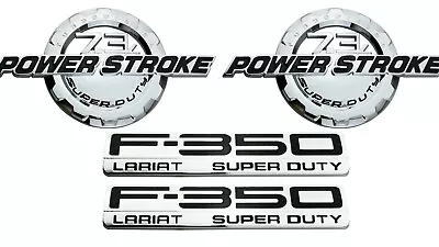 4x 7.3L Power Stroke F350 Lariat SuperDuty Emblems Door Fender Badge Chrome • $59.99