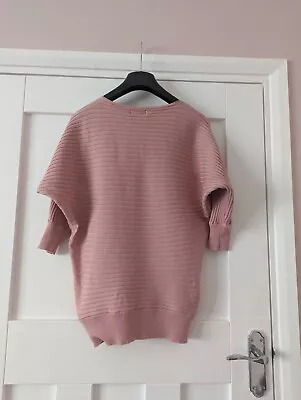 Pink Boatneck Batwing Jumper - Size 14 UK • £2.70