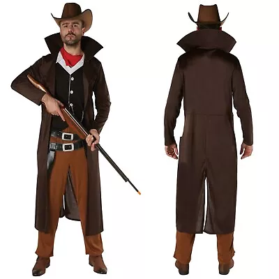 Cowboy Costume Men Western Fancy Dress Outfit Wild West Adult Gunslinger Sheriff • £23.99