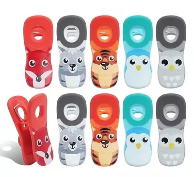 10 Pc. Set – Magnetic Bag Clips – Chip Clips And Snack Clips – Animal Pals • $13.56