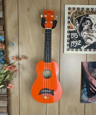 Makala Soprano Dolphin Ukulele Orange Used MK-SD-OR Chipped Finish Hawaii Decor • $24