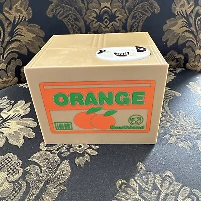 Cat Grabs Coin Bank Southland Orange Box Plastic Works Talks! Batteries Included • $10