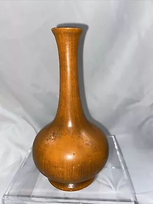 Vintage ROYAL HAEGER Pottery Matte Orange Black Bud Vase 7  Made In USA • $24.99
