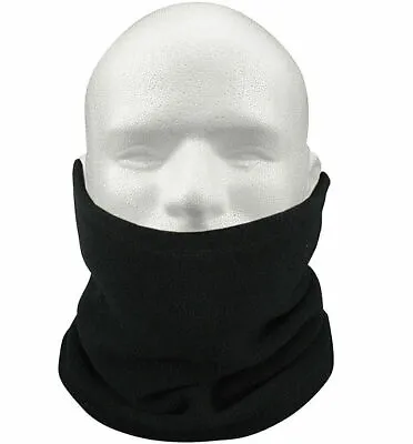 NEW Men's + Women's Thermal Polar Fleece Black Neck Warmer Snood Scarf Ski Hat   • £3.59