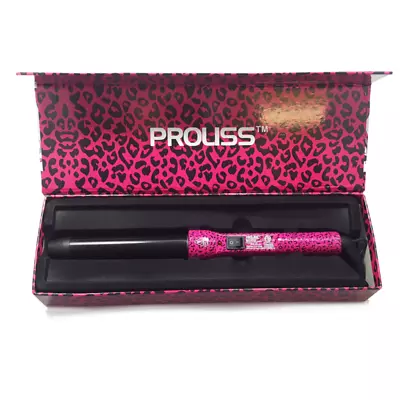 Proliss Pink Leopard 25mm Tapered Twister Curling Iron Wand For Perfect Curls • $44