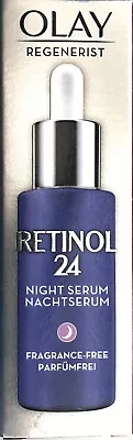 OLAY REGENERIST RETINOL 24 NIGHT SERUM 40 Ml FRAGRANCE FREE + Vitamin B3 SEALED • £10.99