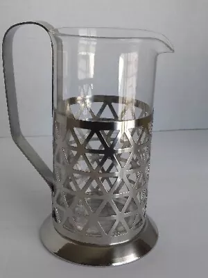 Mid Century Style Coffee Tea Pitcher Stainless With Removable Glass. • $23.40