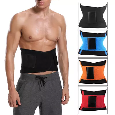 Waist Trainer Cincher Trimmer Sweat Belt Men's Shapewear Sports Gym Body Shaper • £6.99