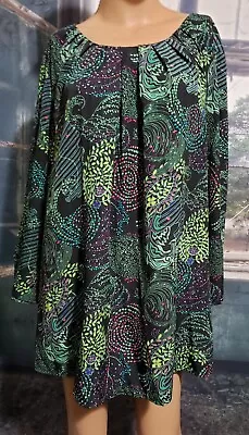 RQT Green Multicolor Top Sz XL Lightweight Colorful Long Sleeve  • $18