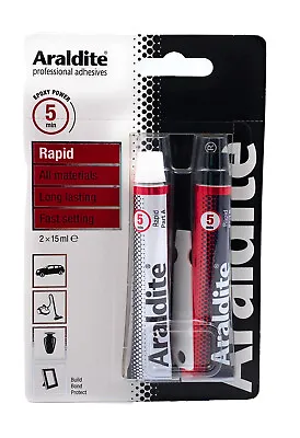 Araldite Rapid Epoxy Adhesive Bonds All Materials Fast Setting Glue - 2 X 15ml   • £9.95