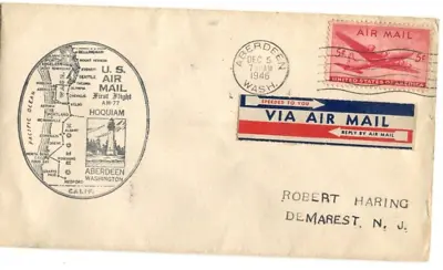 West Coast Airlines First Flight Aberdeen Washington - Portland Oregon - 1946 • £2.17