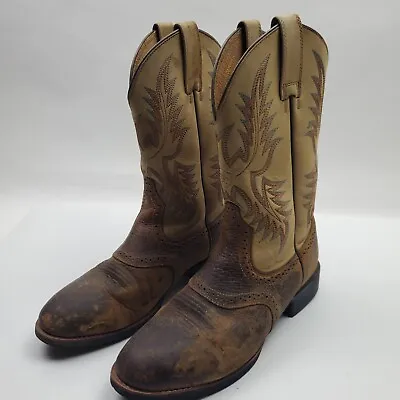 Ariat Boots Mens 9D Heritage Stockman Cowboy Work Western Brown Rodeo Rancher • $48.84