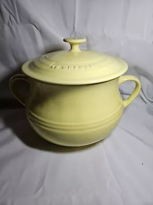 Le Creuset Large Stoneware Bean Pot Casserole W/ Lid - 3.8L - Pale Yellow • £39