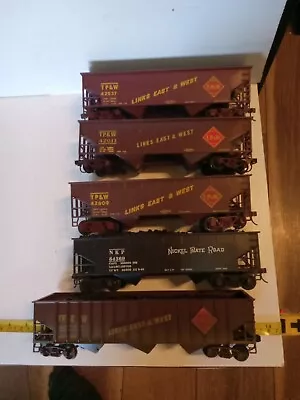 TRAIN CAR O GAUGE FREIGHT ROLLING STOCK HOPPERS Lot Of 5 • $79.99
