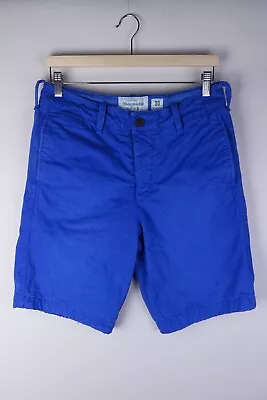 Abercrombie & Fitch Men Chino Shorts Casual Blue Cotton Size 30 • £32.34