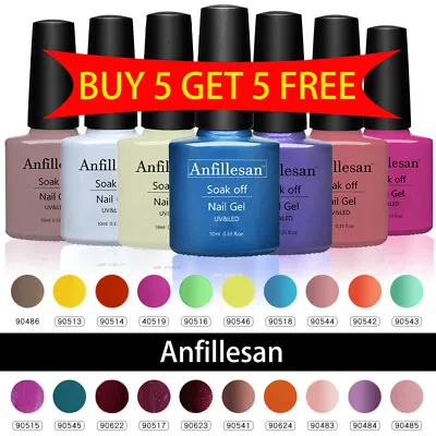 72 Colors Anfillesan UV Gel Nail Polish Soak Off UV LED Gel Lacquer Manicure DIY • $3.59