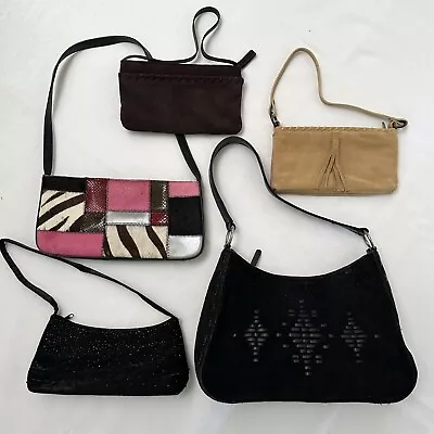 Y2K/90s Leather Suede Patchwork Pony Fur Baguette Bag Bundle Perfect Resale 99p • £0.99