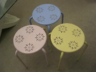 £15.99 • Buy New Kids Funky Metal Stool 3 Colours To Choose From