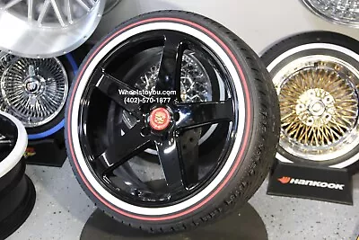 20  New Black Cadillac Wheels 245 40 20 Vogue Tires 5x120mm Set (4) Four Redline • $2580