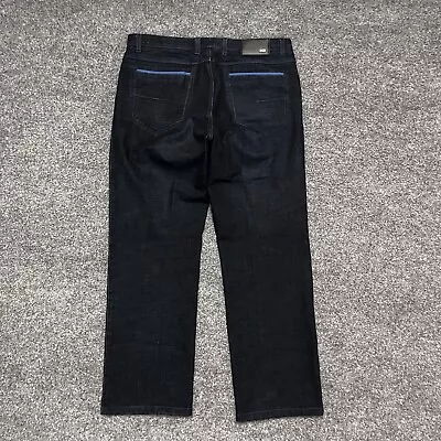 Enzo Men's Denim Jeans 36X30 Regular Straight Loose Fit Dark Wash • $19.99