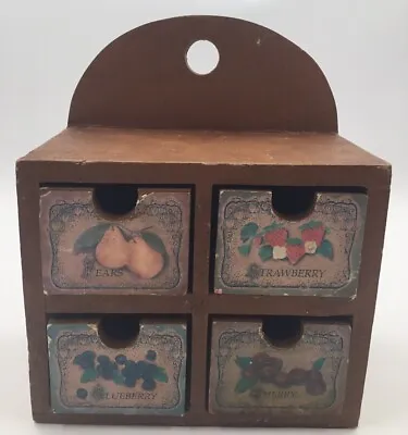 Vintage Wooden Spice Box Hang On Wall Or Sit On Counter See Details For Sizes • $24.99