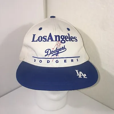 VTG Los Angeles LA Dodgers Twins Enterprise Spell Out Vintage Snapback Cap Hat • $40