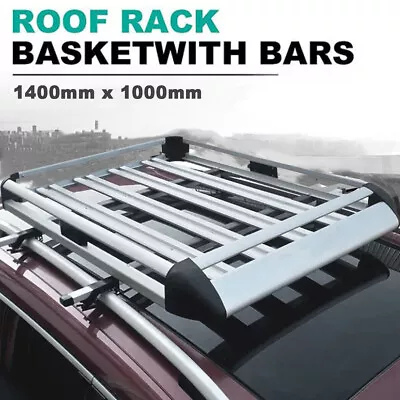 1.4M Aluminium Alloy Car 4WD 4x4 Roof Rack Basket Cargo Luggage Carrier Box Bar • $139.99