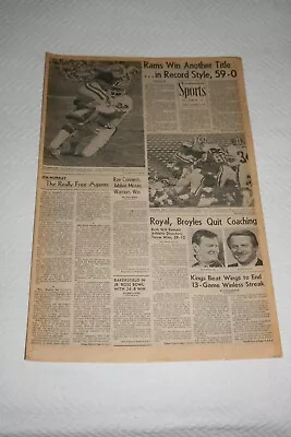 1976 LA Times Sports Section RAMS Win Division Title Set NFL TD Rushing Record • $10