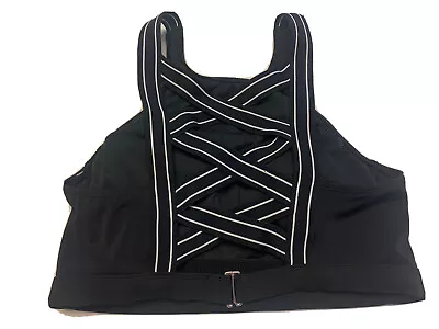 Eco Beach Long Line Strappy Back Swim Top Black/White Sz Small NWT $40 • $15