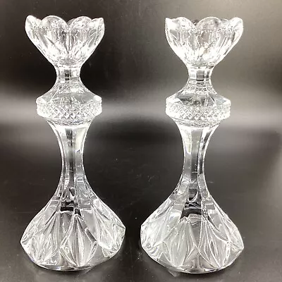 MIKASA Pirouette Czech Crystal Beautiful 2 Candle Holders Excellent Condition!!! • $29.99