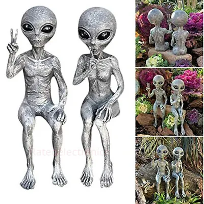 Realistic Space Alien Statue Martian Garden Figurine Set Home Decoration Outdoor • $10.57