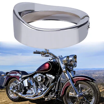 7  Headlight Lamp Trim Ring Bezel Visor Cover For Harley Dyna Road King Softail • $31.91