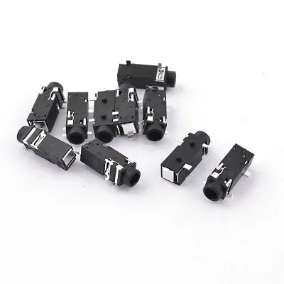 10 Pcs PCB Mount 5 Pin Media Player Jack 3.5mm Female Stereo Socket • £4.64