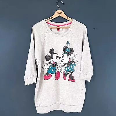 Ladies H&M Disney Mickey Mouse Grey Oversized Sweatshirt Jumper Size 10 • £1.99