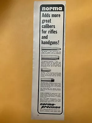 1968 Norma Precision Vintage Print Ad Ammunition Shooting  Firearms  Orig  68-1 • $4.99