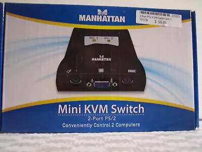 2-Port PS2 KVM Switch With Cables Manhattan #151238 • $25.50