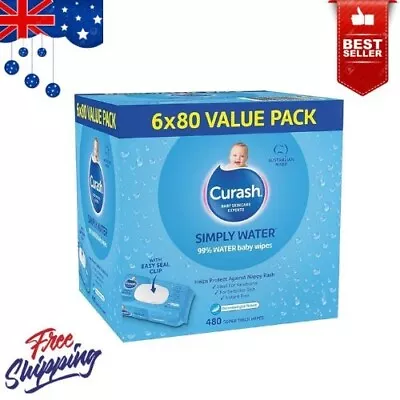 Curash Simply Water Baby Wipes - Ideal For Newborns - PH Balanced - Thick And So • $27.20