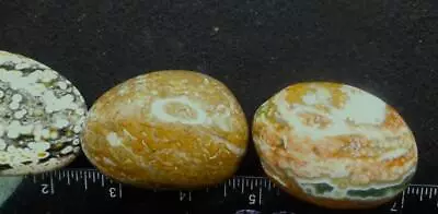 ORCA: Super Nice Ocean Jasper Polished Palm Stone Trio • $15