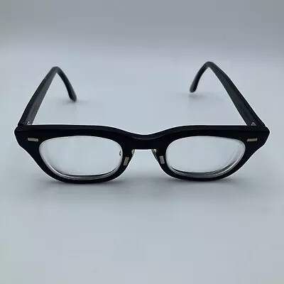 Vtg Bausch & Lomb B&L Halo Eyeglasses Frame Black Silver 44 22 4 1/2 X 5 3/4 • $79.99