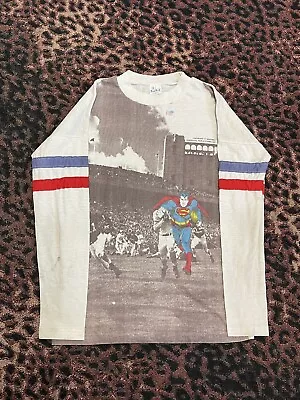 Vintage Rob Roy Superman Football Photo Print Shirt Extra Small XS 16x24 60s 70s • $150
