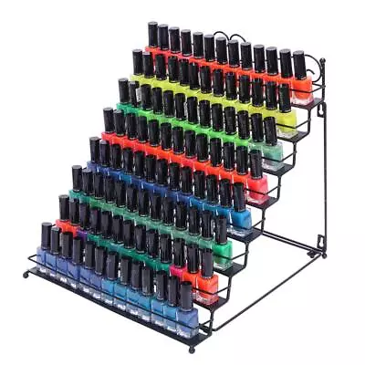 8 Tiers Nail Polish Display Rack Lipstick Cosmetic Organizer Freestanding Metal • $22.95