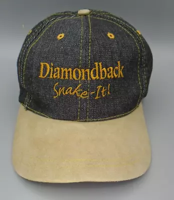 Authentic Vintage Diamondback Snake-It Black Denim & Suede Nissin Cap Hat • $79.99
